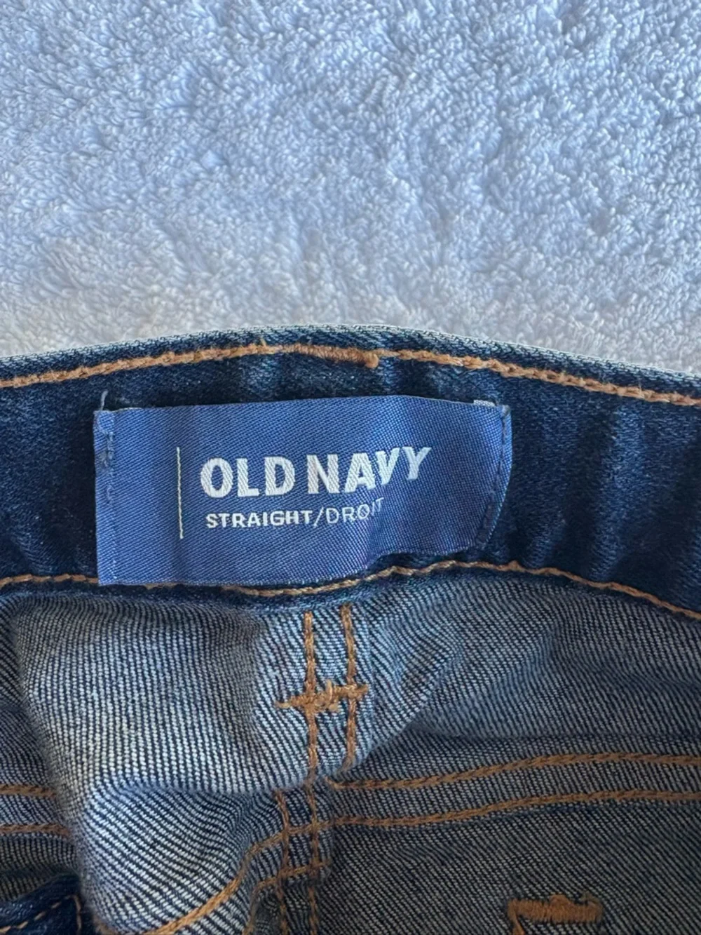 Old Navy Boys Size 14 Straight Jeans Medium Wash Adjustable Waist EUC